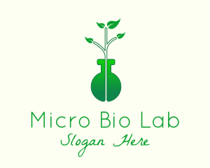 Laboratory Flask Plant logo design