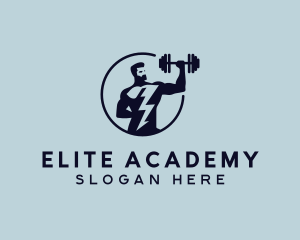 Gym Equipment - Weightlifter Dumbbell Gym logo design