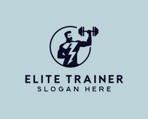 Weightlifter Dumbbell Gym logo design