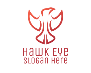 Red Gradient Hawk logo design