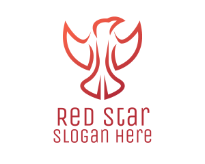 Red Gradient Hawk logo design