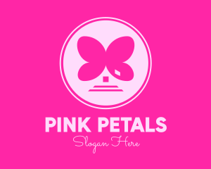 Pink Butterfly House logo design