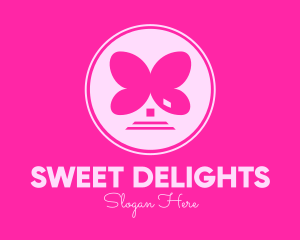 Pink Butterfly House logo design