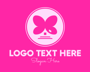 Wings - Pink Butterfly House logo design