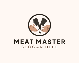 Cleaver Pig Butcher logo design