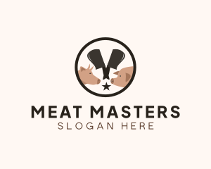 Cleaver Pig Butcher logo design