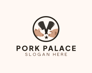 Cleaver Pig Butcher logo design