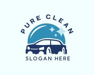 Car Wash Cleaning Bubbles logo design