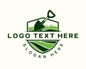 Farmer - Garden Lawn Shovel logo design