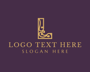 Golden - Elegant Decorative Letter L logo design