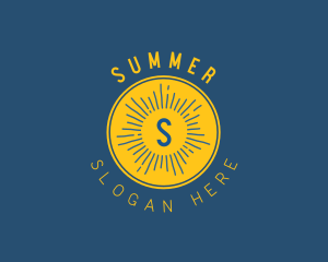 Hipster Sunray Badge  logo design