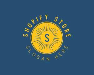 Hipster Sunray Badge  logo design