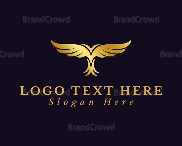 Golden Bird Wings Logo
