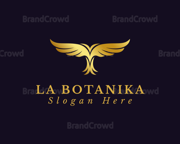Golden Bird Wings Logo