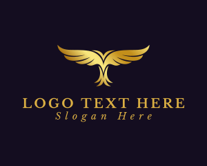 Luxe - Golden Bird Wings logo design