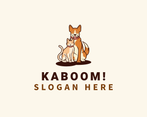 Cat Dog Pet Veterinary Logo
