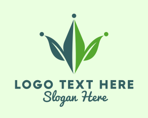 Leaf - Natural Herb Crown logo design