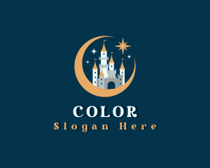 Medieval - Fantasy Moon Castle logo design