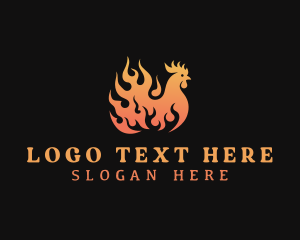 Grill - Flame Chicken Barbecue logo design