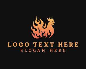 Food - Flame Chicken Barbecue logo design