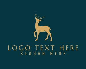Hunter - Golden Deer Antler logo design