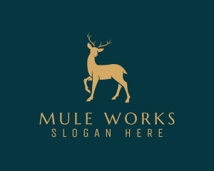 Mule - Golden Deer Antler logo design