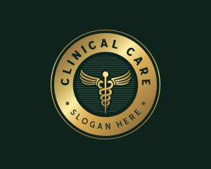 Clinic Hospital Caduceus logo design