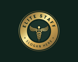 Clinic Hospital Caduceus logo design