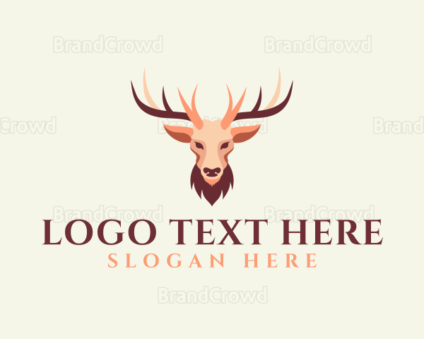 Reindeer Antler Animal Logo