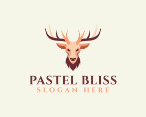 Reindeer Antler Animal Logo