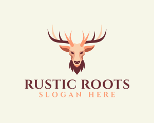 Reindeer Antler Animal Logo