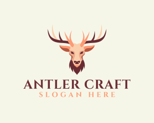 Reindeer Antler Animal logo design