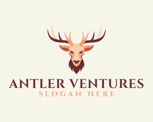 Reindeer Antler Animal logo design