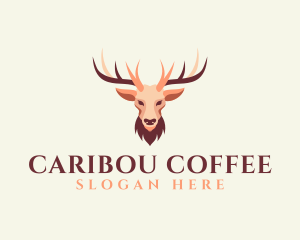Caribou - Reindeer Antler Animal logo design