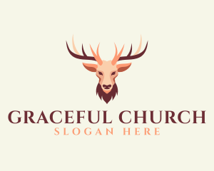 Deer - Reindeer Antler Animal logo design