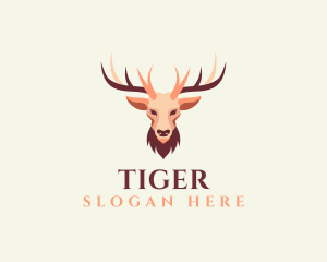 Petting Zoo - Reindeer Antler Animal logo design