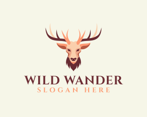 Reindeer Antler Animal logo design