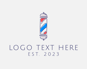 Haircut - Barber Pole Salon logo design