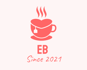 Coffee - Pink Heart Cafe logo design