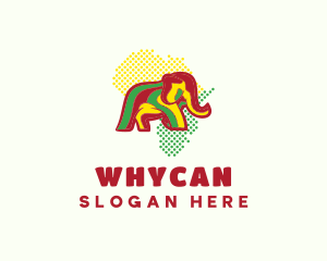 African Map Elephant Logo