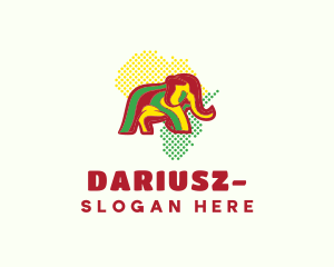 Safari Park - African Map Elephant logo design