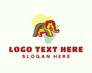 African Map Elephant Logo