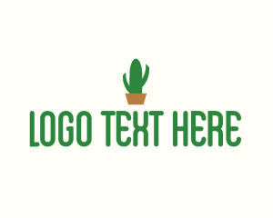Green - Cactus Plant Botanical logo design