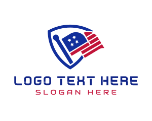 American - American Flag Shield logo design