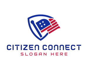 Citizenship - American Flag Shield logo design