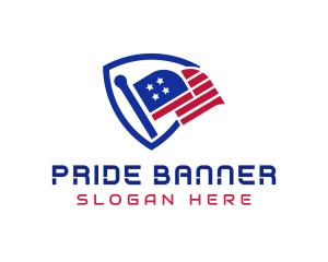 American Flag Shield logo design