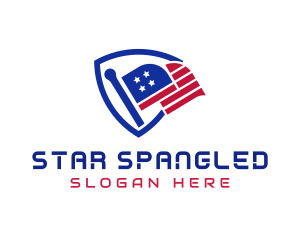 American Flag Shield logo design