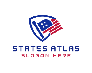 American Flag Shield logo design