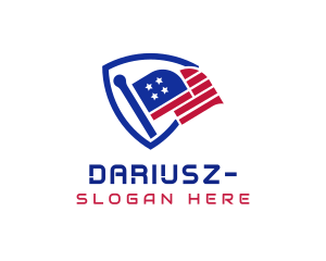 Stars - American Flag Shield logo design