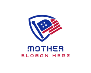Country - American Flag Shield logo design
